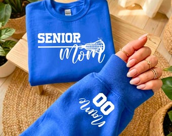 Customizable Senior Lacrosse Mom Shirt, Personalized Tshirt, Lax Mama, Funny Lacrosse T shirt, Comfy Mom shirt, Mom Hoodie, Cute Sweatshirt