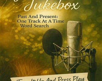 Sopa de letras con letra grande, edición Jukebox generacional - Libro de actividades, muestra de rompecabezas de búsqueda y encuentro de InkxCity