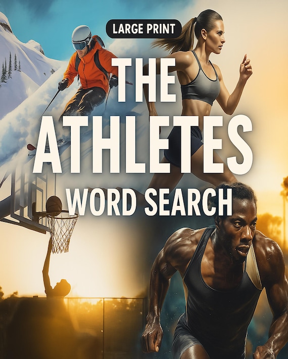 Large Print Word Search Athletes Edition - Activity Book Search And Find Puzzle Sampler By InkxCity