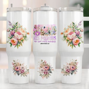 Religious 40oz PNG, 40oz Tumbler Wrap, God 40oz Quencher Tumbler Wrap, Christian PNG Sublimation Design, Boho Flowers Png Gift Tumbler Wrap