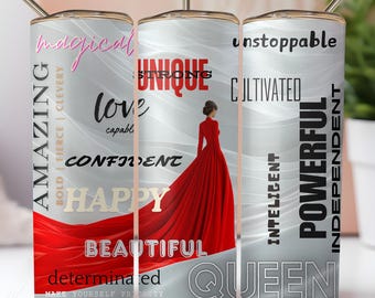 Braver Woman 20oz Tumbler Sublimation Design (Digital PNG)
