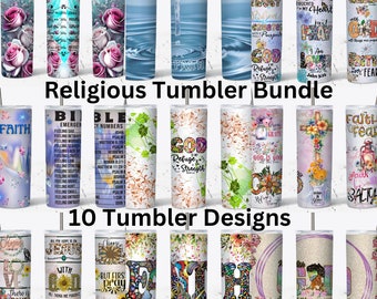Religious Tumbler Bundle: Christian Bible Verse PNG (Digital Download)