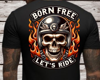 Biker Skull PNG: Flammender Reiter Design (Digitaler Download)
