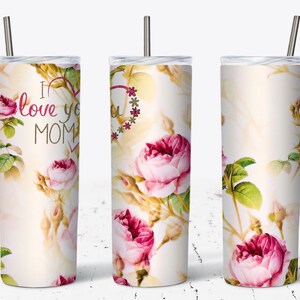 Vaso floral para el Día de la Madre: Cita inspiradora, diseño de sublimación de 590 ml (PNG)