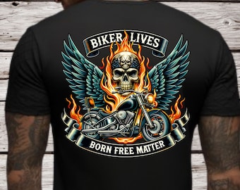 Flaming Biker Schädel PNG: Sublimationsdesign (Digitaler Download)