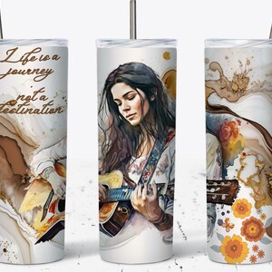 Hippiegirl 20 oz beker wrap: boho bloemendessin (digitale download)