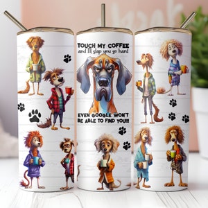 Funny Dogs Tumbler Wrap, 20oz Skinny Tumbler Design, Sarcastic Dog, Cute Dog Gift, Silly Joke Tumbler, Animals Joke, PNG Digital Download