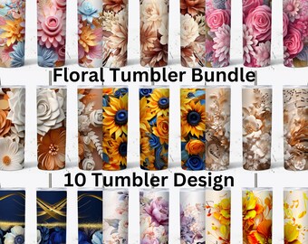 Floral Tumbler PNG Bundle: 20oz Skinny Tumbler Designs (Digital Download)