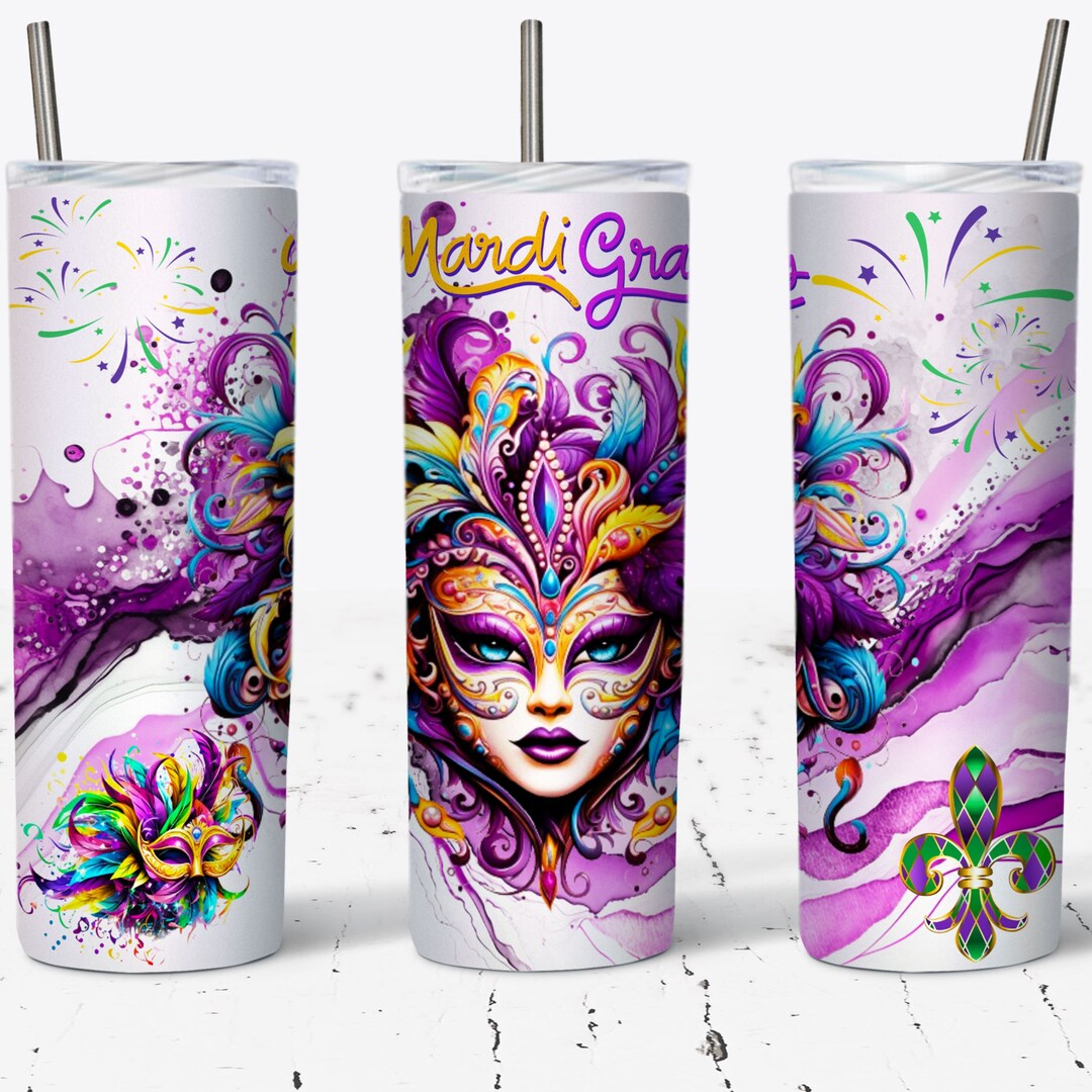 mardi gras tumbler ideas
