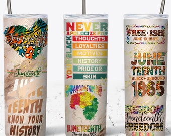 Juneteenth Tumbler Wrap: Black History PNG Design (Digital Download)