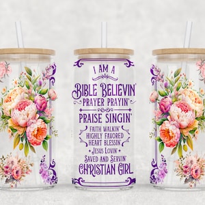 Christian Affirmations Libbey Glass Can Tumbler Design (Digital Download)
