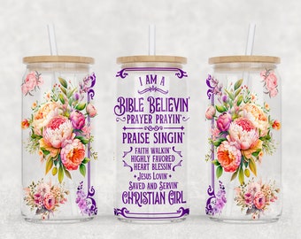 Christian Affirmations Libbey Glass Can Tumbler Design (Digital Download)