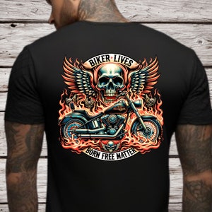 Biker Lives Matter PNG Sublimation Design, Hell Rider Png, Flaming Bike Design, Biker Shirt, Rider Skull PNG, PNG File Digital Download Only