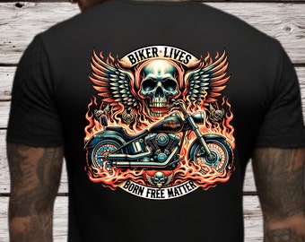 Flaming Biker Schädel PNG: Sublimationsdesign (Digitaler Download)