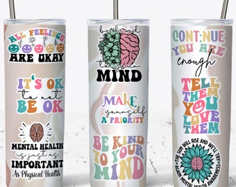 Mental Health Tumbler Wrap: Boho Inspiration (Digital Download)