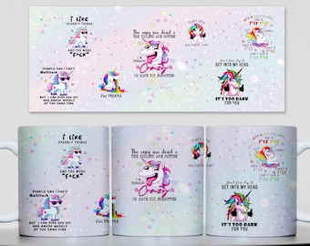 Funny Unicorn Sarcastic Mug Design: Vulgar Gift (PNG Digital Download)