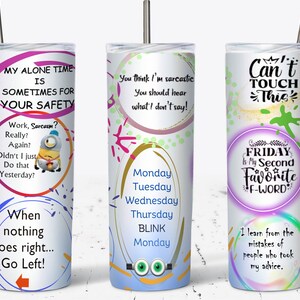 Sarcastic Quotes 20oz Tumbler Wrap: Funny PNG Design (Digital Download)
