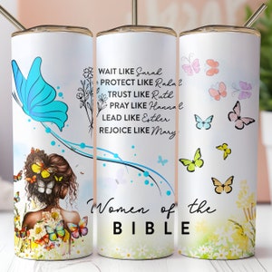 Women of the Bible 20oz Skinny Tumbler Design, Christian Jesus Tumbler PNG, Motivational Christian Gift, Religious Tumbler Wrap Gifts