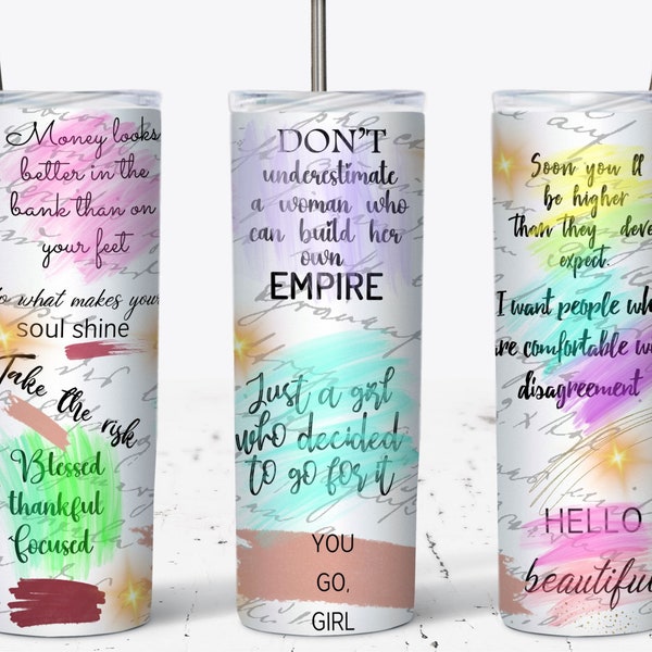 Mental Health Tumbler Wrap, Go Girl, Boss Lady,  Inspiration Cup 20 oz Skinny Tumbler Design Mental Health Sublimation PNG Gift