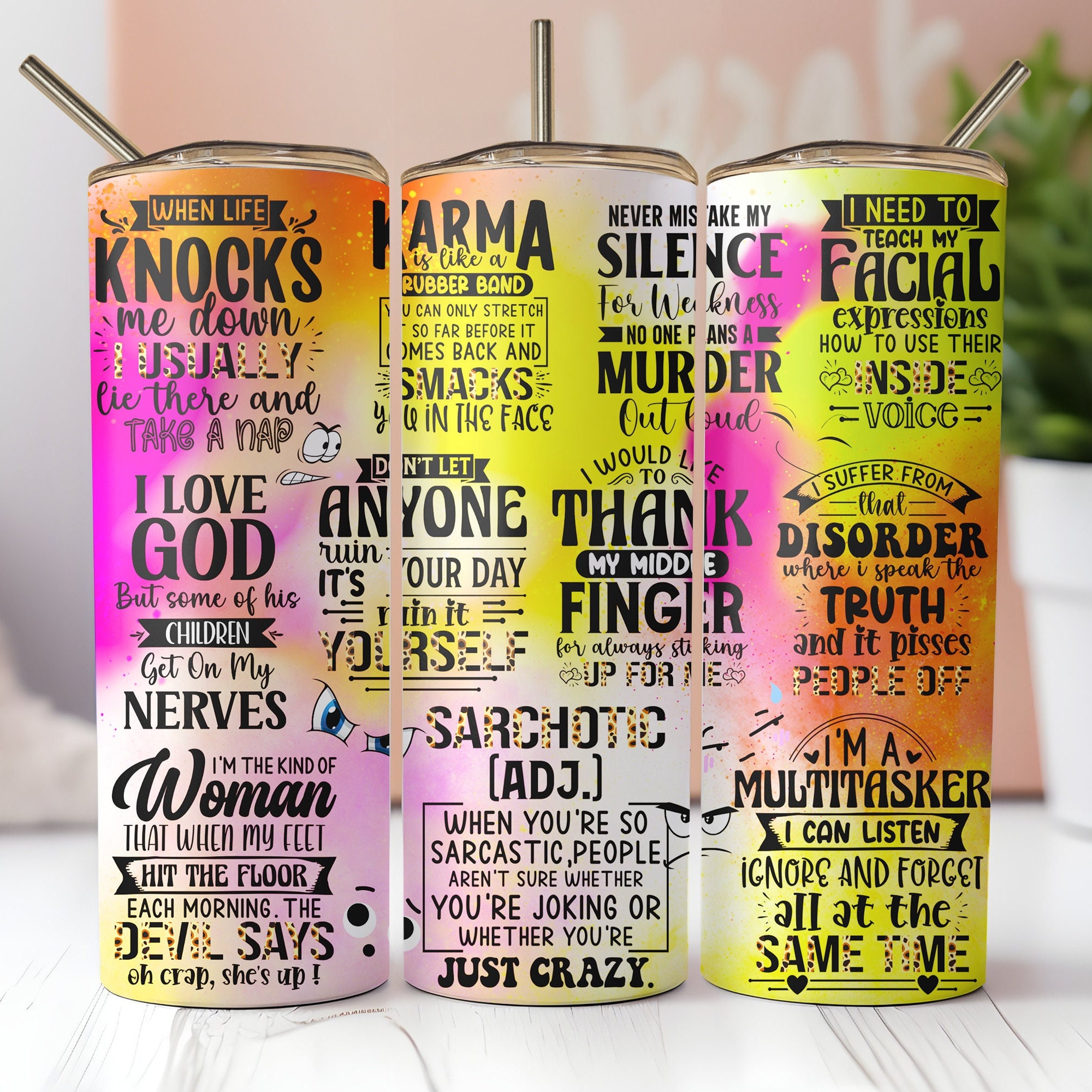 皮肉な引用句 20オンス タンブラーラップ：面白い昇華デザイン（PNG デジタルダウンロード） - Etsy 日本, image size:2000x2000