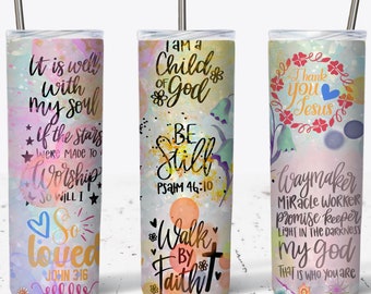 Christian Bible Verse 20oz Tumbler Sublimation Design (Digital Download)