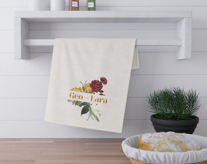 Personalized Tea Dish Towel, Wedding Gift Tea Towel Kitchen Décor, Housewarming Farm Decorations house Towel