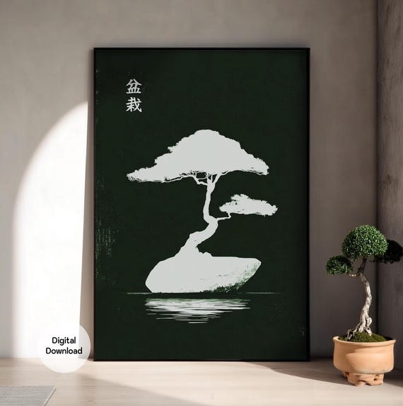Bonsai Baum Print: Japandi Zen Wand Kunst (Digitaler Download) - Etsy.de