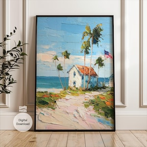 Coastal American Flag Print: 4th of July Wall Art (Digital Download)