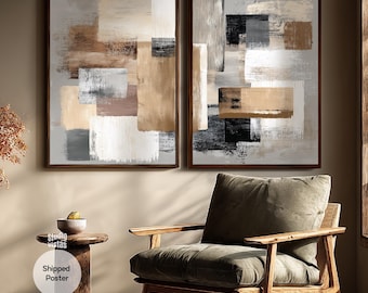 Abstract Beige Poster Set: Japandi Wabi Sabi Wall Art