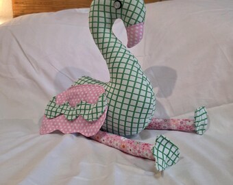 Handgemaakte flamingo-knuffel