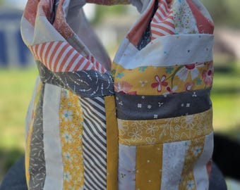 handgemaakte boho patchwork slouchy tas