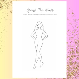 Guess The Dress | Bridal Shower Game | Bachelorette Party Game | Printable Game | Instant Download - Ready To Print