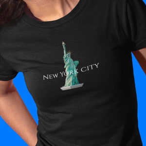 New York City, United States, Statue of Liberty Landmark Black Graphic T-shirt
