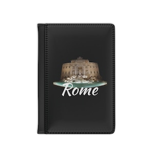 Travel Passport Cover - Rome Souvenir, Leather Wallet, Vacation Essentials, Travel Gift, Airline Accessory