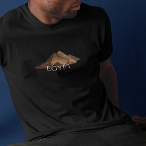 Pyramids, Giza, Egypt Landmark Black Graphic T-shirt
