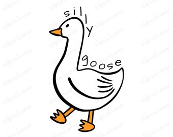 Silly Goose SVG, Silly Goose PNG, Silly Goose Decal, Silly Goose Heat Transfer, Goose University, Goose Png Svg, Funny Goose, Cricut Graphic