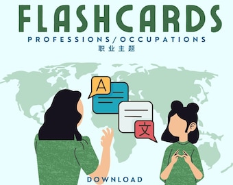 Professions Occupations Careers Vocabulary - 320 Bilingual Chinese Flashcards with Pinyin (Download Printable) | 320张汉英双语职业主题闪卡识字卡带拼音（一键下载）