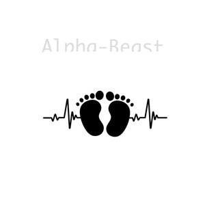 Baby Fußabdrücke mit Herzschlag digitaler sofort Download pdf - svg - jpeg - png - eps - jpg