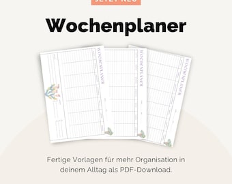 Wochenplaner DIN A3 und DIN A4 - To-Do Liste - für Familien - Planer PDF - digitaler Download - minimalistisch