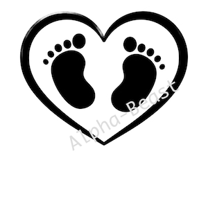 Süße Baby “Fußabdrücke im Herz“ digitaler sofort Download pdf - svg - jpeg - png - eps - jpg