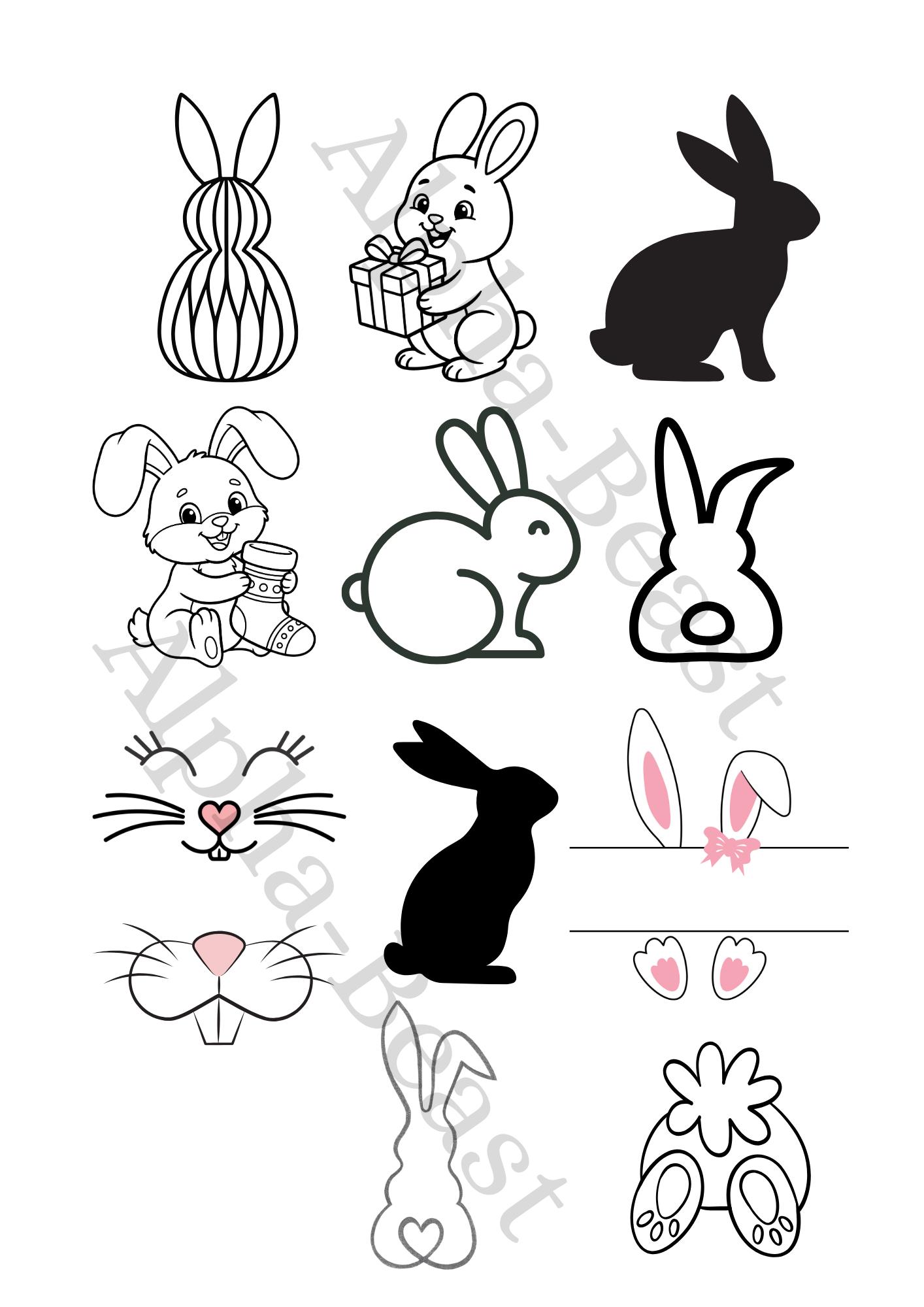 Easter Bunny Bundle SVG - PNG - JPG - PDF, Bunny - Easter Bunny Files ...