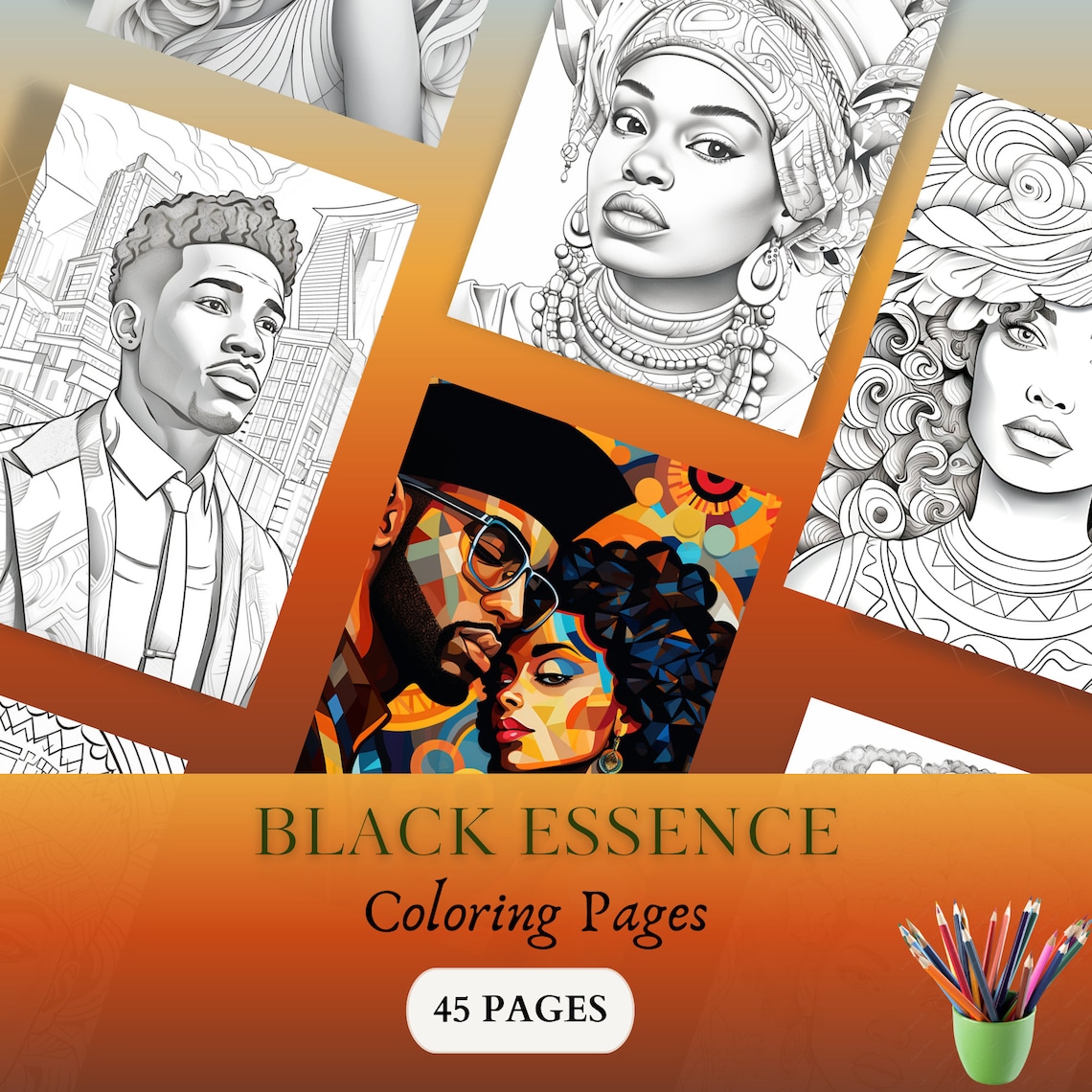 45 Black Essence Coloring Pages African American, Afrocentric, Black