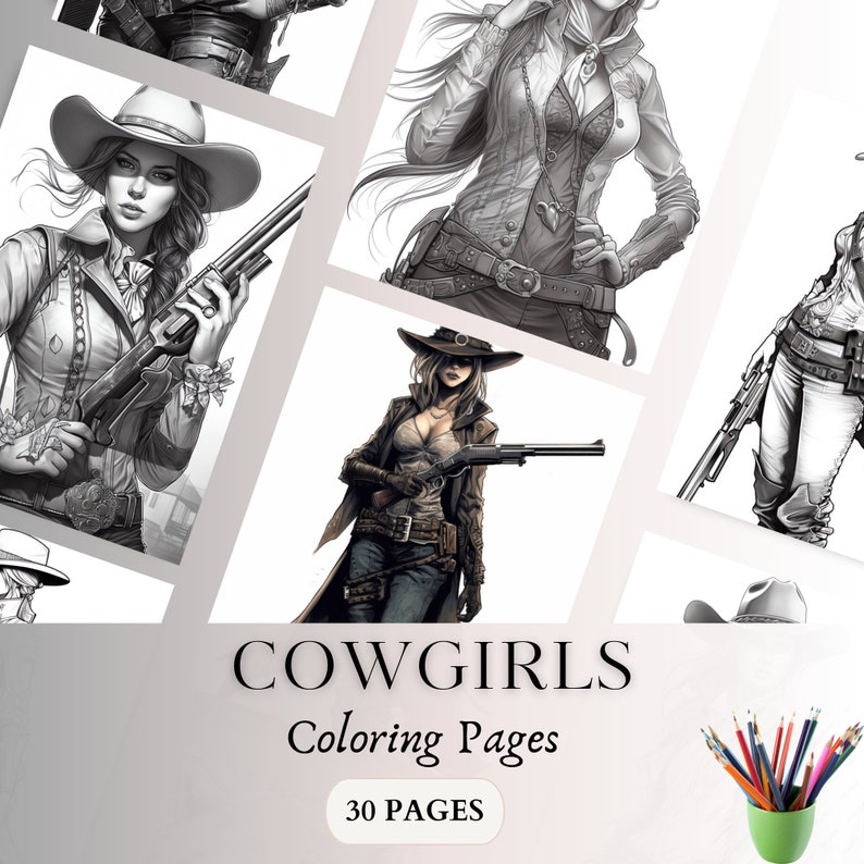 30 Cowgirls Coloring Pages - Adult Coloring Books, Cowgirl Outfit, Lifestyle, Western Style ...