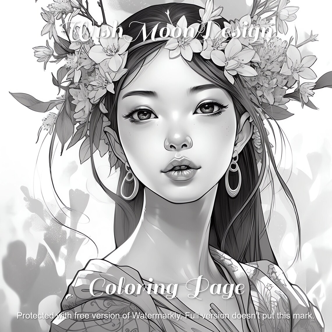 Asian Women Coloring Book Asian Girls Florals Fashion - Etsy