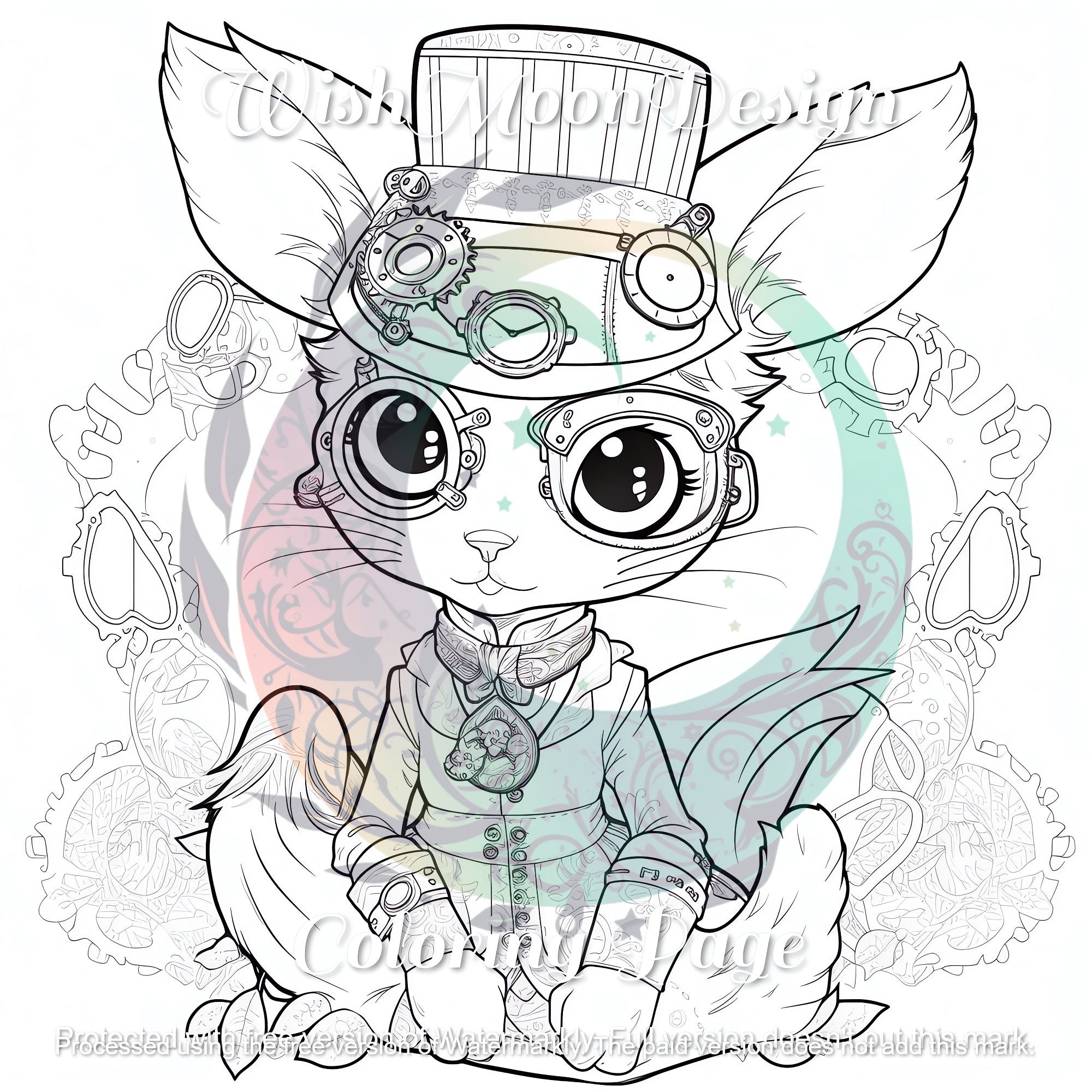 30 Steampunk Baby Animals Coloring Pages Artwork Fantasy - Etsy