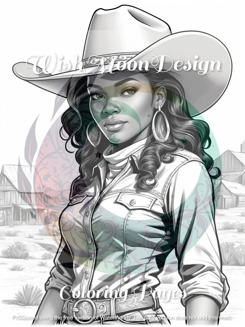25 Black Cowgirl Coloring Book, African American Cowgirl Coloring Pages, Western Coloring Book ...