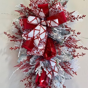 Christmas Swag, Holiday Swag, Christmas Glam Swag, Elegant Christmas Swag, Red & White Swag, Elegant Christmas Swag, Winter Swag