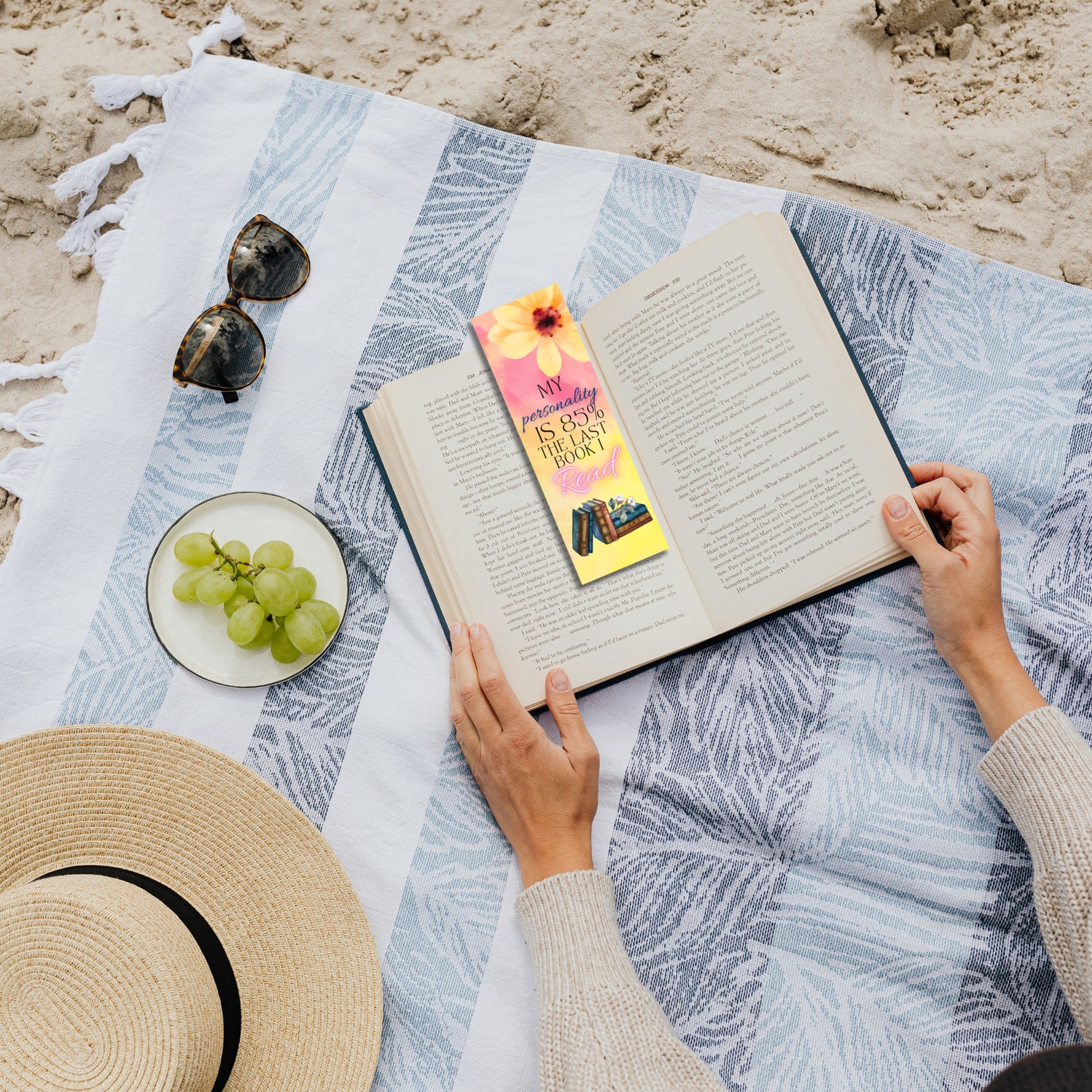 4 Printable Stacked Book Quotes Bookmarks for Book Lovers, Just One ...