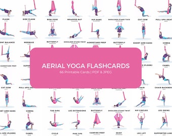 Tarjetas didácticas de yoga aéreo para imprimir