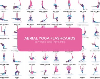 Tarjetas didácticas de yoga aéreo - Imprimibles